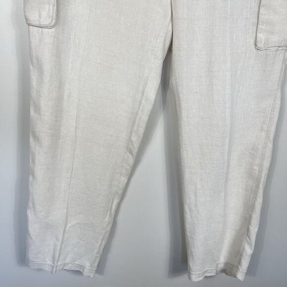 Tommy Bahama 100% Linen Pants Men 2XL (46X33) Beige Cargo Drawstring Relax Beach - Picture 6 of 11